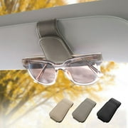 Ompellus Sunglasses Holder for Car Sun Visor, Genuine Leather Eyeglass Clip, Car Organization Accessories (Gray)