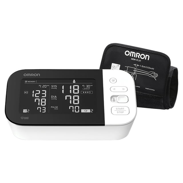 Omron 10 Series Wireless Upper Arm Blood Pressure Monitor & 9Inch to