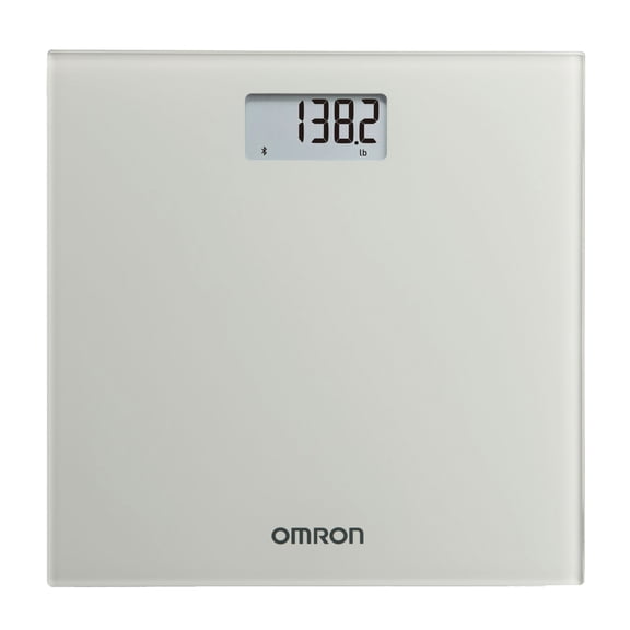 Omron 330-Lb. Capacity Digital Bathroom Scale with Bluetooth, LED Display, Omron App, FSA/HSA Eligible, Tempered Glass