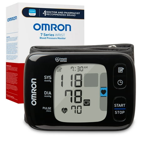 Omron - 7 Series - Wireless Wrist Blood Pressure Monitor - Black/Gray