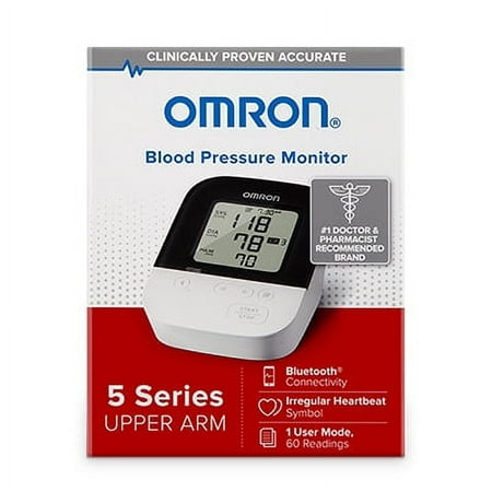 Omron - 5 Series - Wireless Upper Arm Blood Pressure Monitor - White/Black