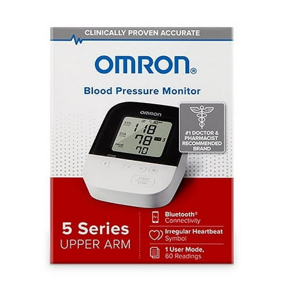 OMRON 5 Series Blood Pressure Monitor (BP7250), Upper Arm Cuff, Digital Bluetooth Blood Pressure Machine, Stores Up To 60 Readings for One User