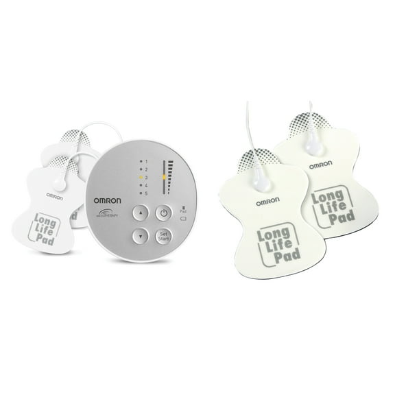 Omron PM400 Pocket Pain Pro Tens Unit & PMLLPAD ElectroTHERAPY Long Life Pads