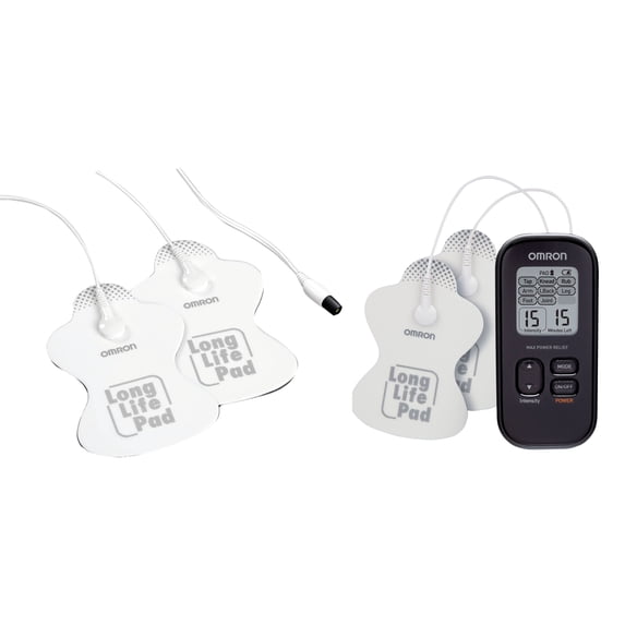 Omron PM500 Max Power Relief TENS Device & PMLLPAD-L ElectroTHERAPY TENS Long-Life Pads