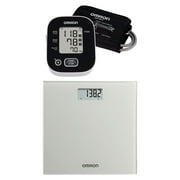 Omron SC-150 Digital Scale with Bluetooth Connectivity and 5 Series Digital Upper Arm Blood Pressure Monitor with D-Ring Cuff Kit, BP7255, SC-150