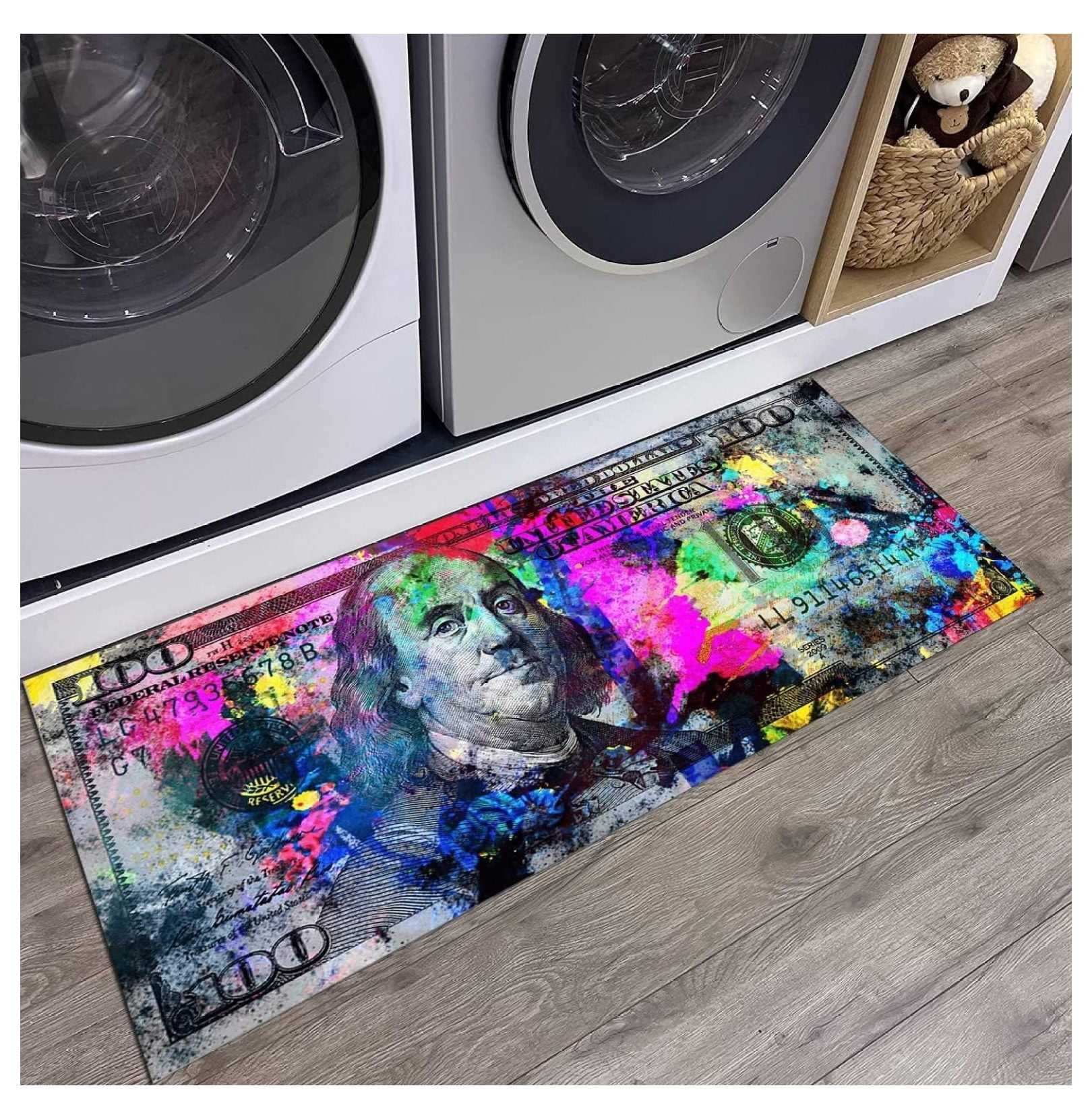 Omsix 100 Dollar Bill Runner Rugs for Hallways Colorful Kitchen Rugs ...