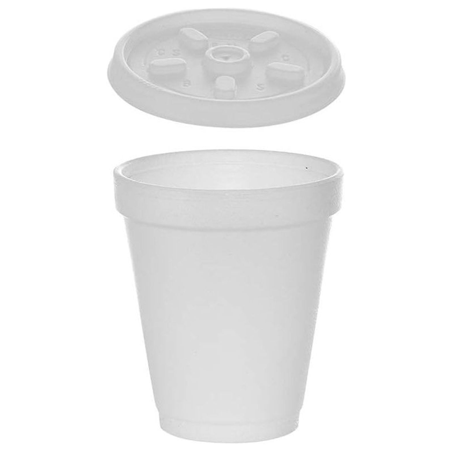 Omsix (200 Sets) 6 oz White Foam Cups with Vented Lids, Disposable ToGo Coffee Cups, Foam Cups
