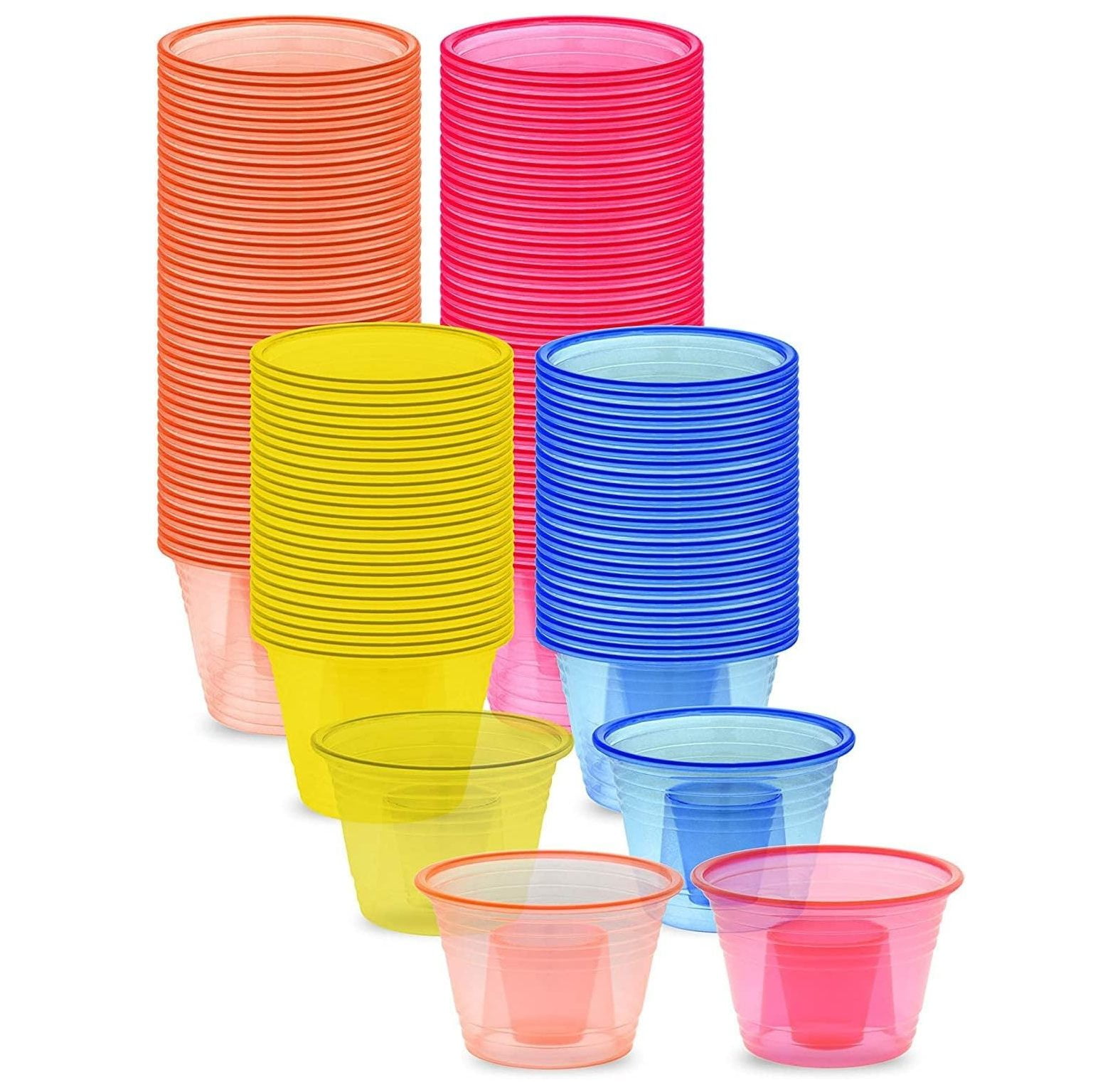 Omsix 500 Disposable Bomber Cups Plastic Bomber Shot Glasses Neon Shot Cups Jager Bomb Shot