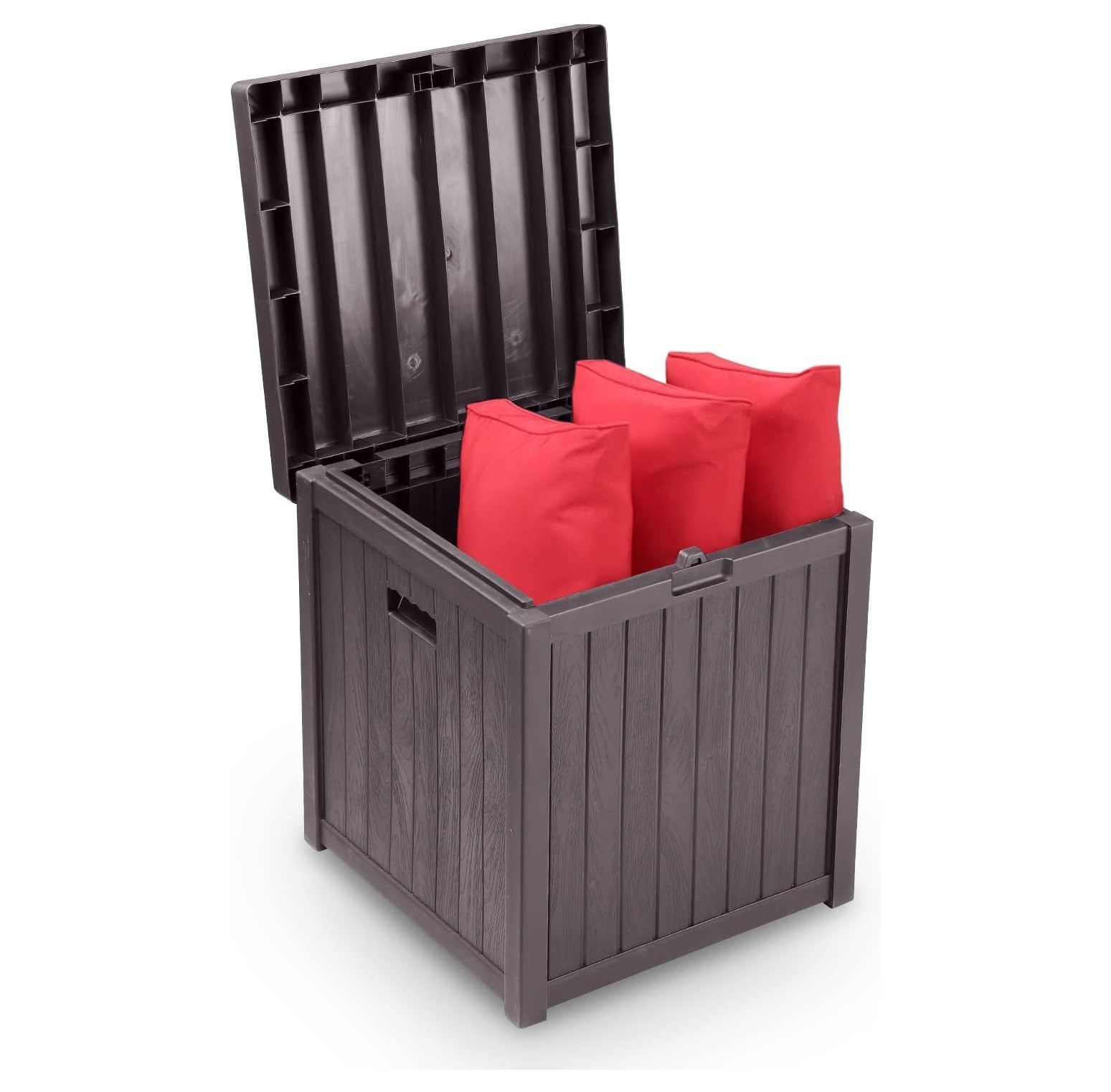 Omsix 55 Gallon Patio Storage Deck Box, Outdoor Storage Plastic Bench