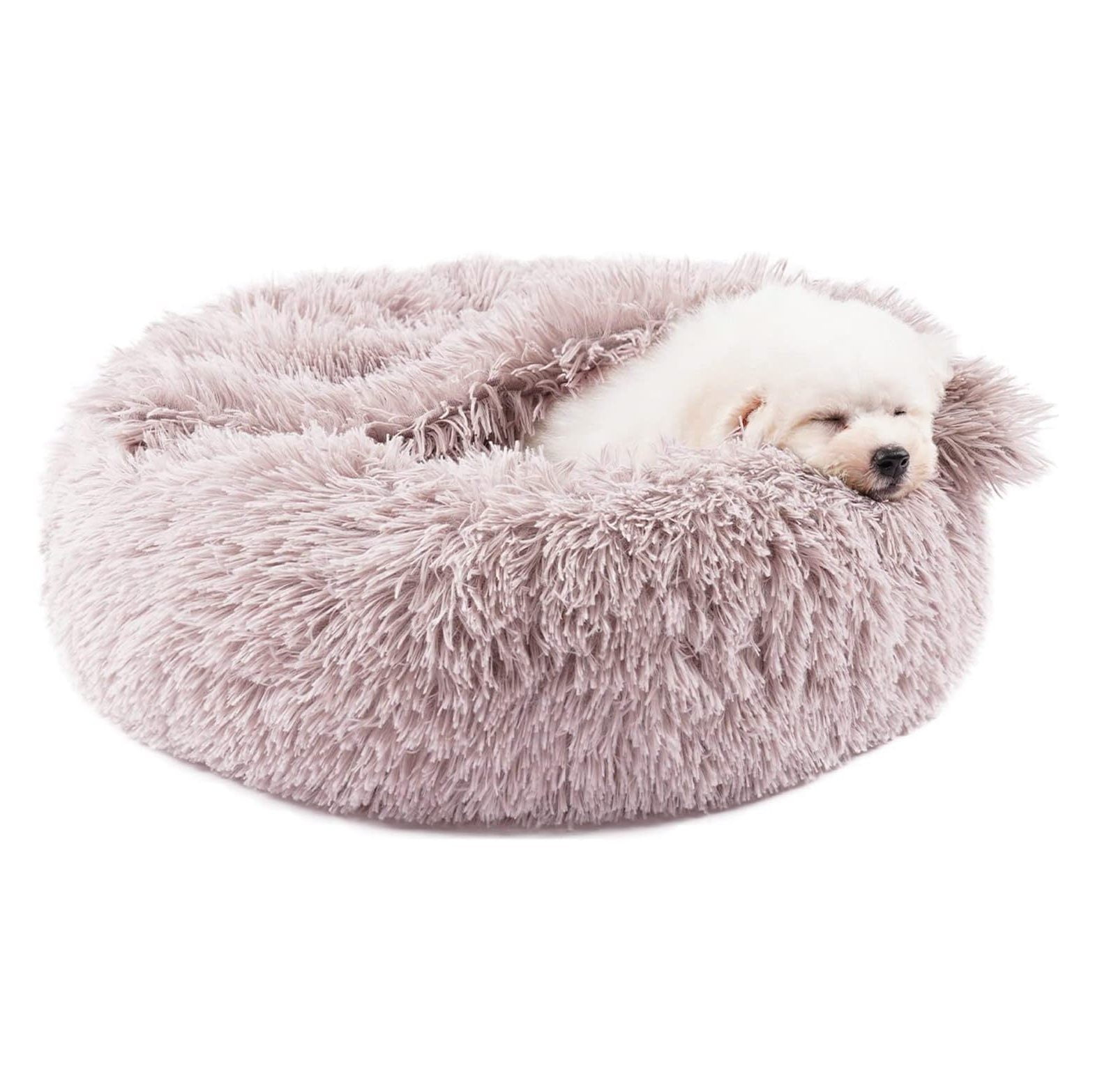 Omsix Calming Dog Beds for Small, Medium Dogs and Cats, Round Dog Bed ...