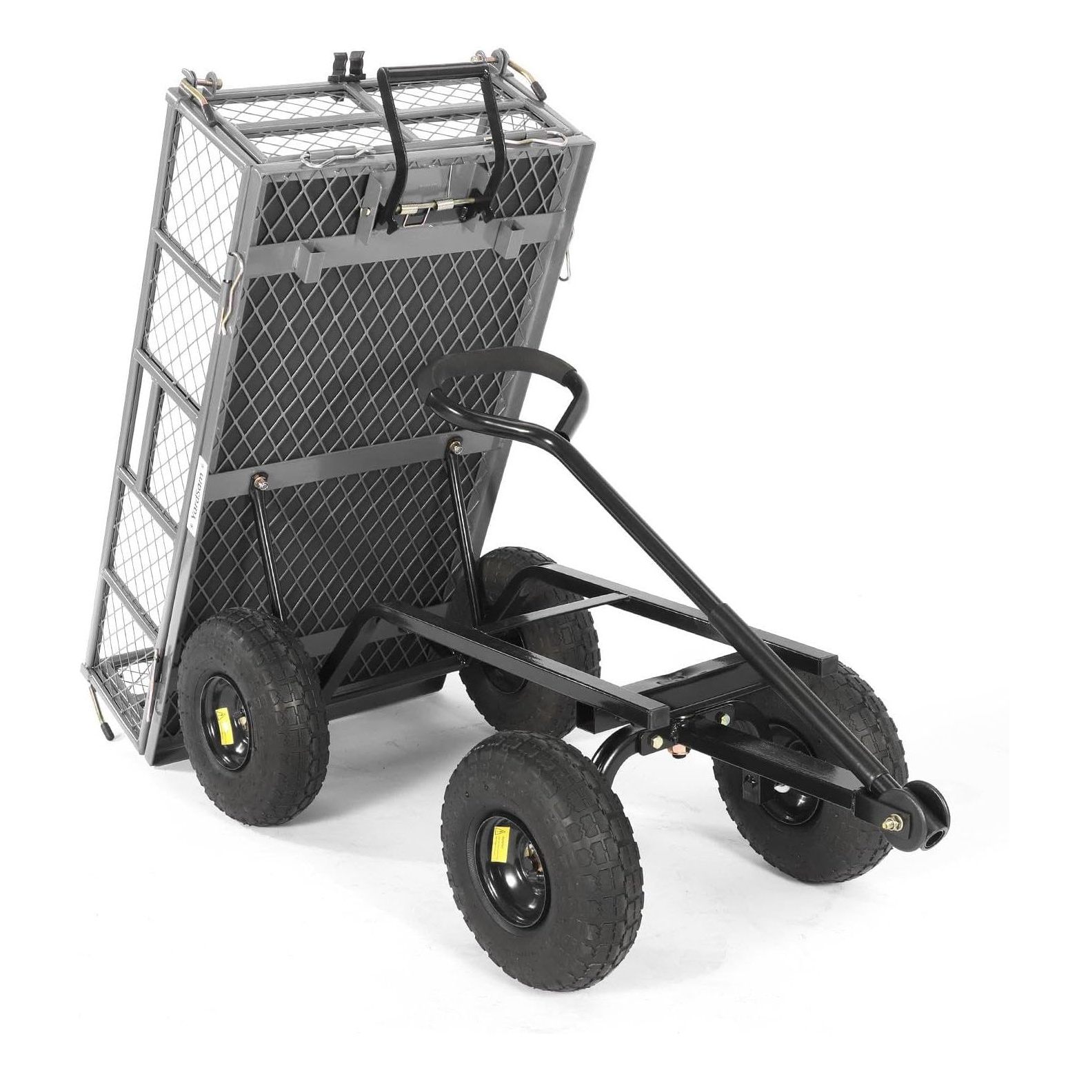 Omsix Dump Garden Cart, 400lbs Capacity Steel Garden Wagons, Heavy Duty