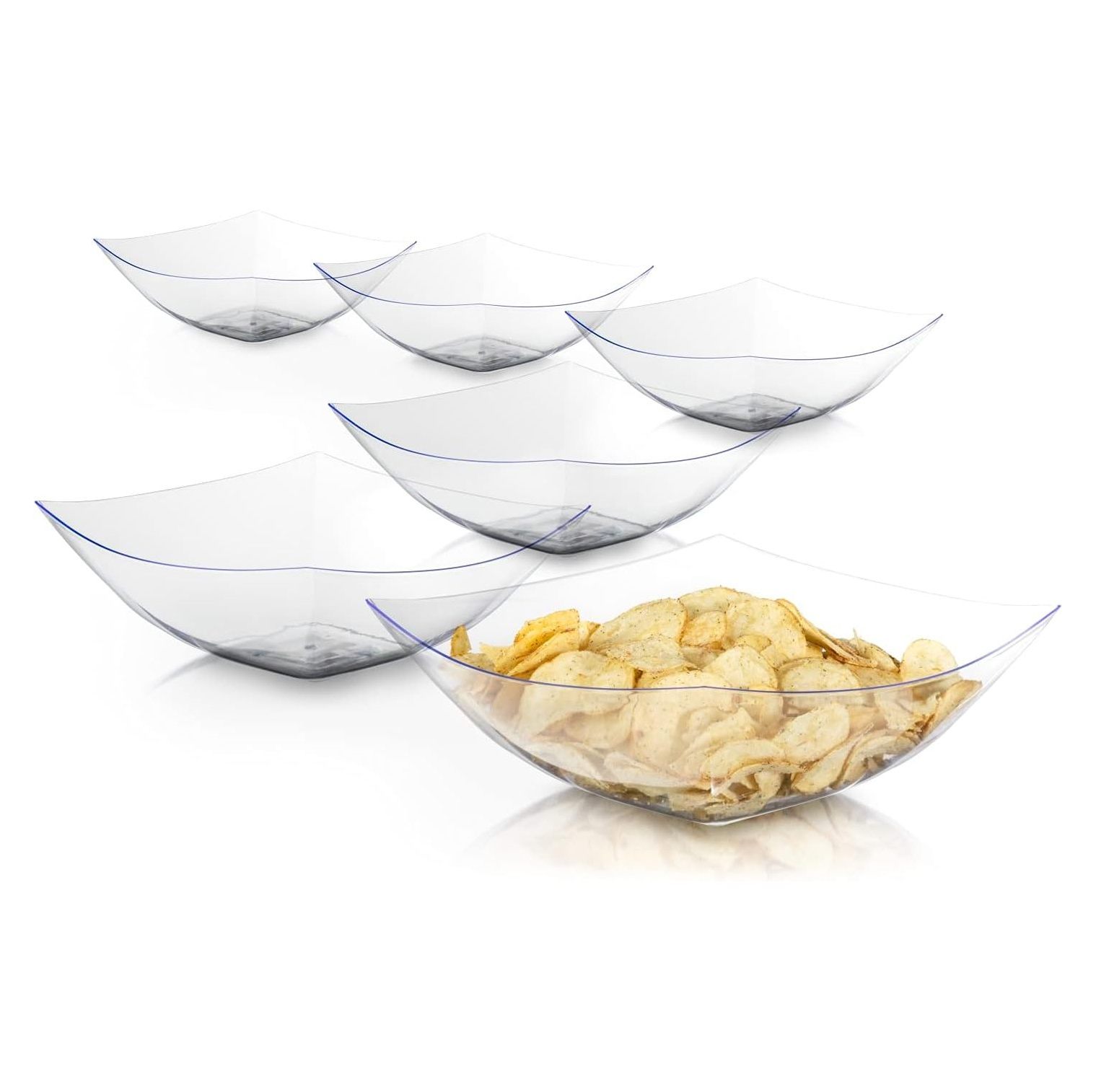 Omsix Pack Of 8 Disposable Plastic Serving Bowls For Parties 32 oz