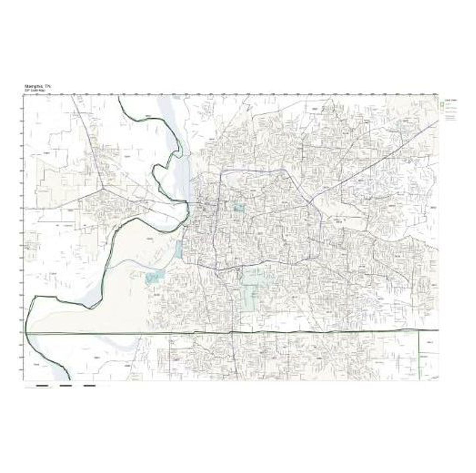 Omsix Zip Code Wall Map of Memphis, TN Zip Code Map Laminated