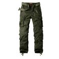 thumbnail image 1 of Omthaka Women's Cotton Cargo Pants with 8 Pocket,Army Green Size 18, 1 of 7