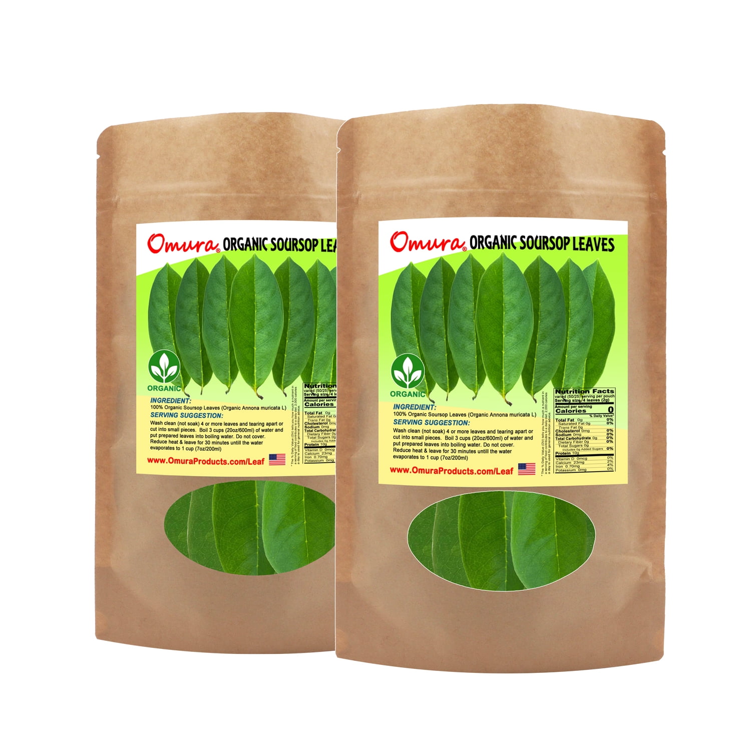 Omura Soursop Organic Leaves Hojas de Guanabana Whole Leaves