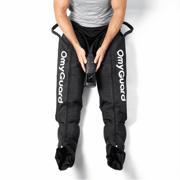 OmyGuard Wired Air Compression Recovery Boots, 9 Pressure Levels 110–180 mmHg, 3 Heat Therapy Modes 45/50/55°C Leg Massager -L
