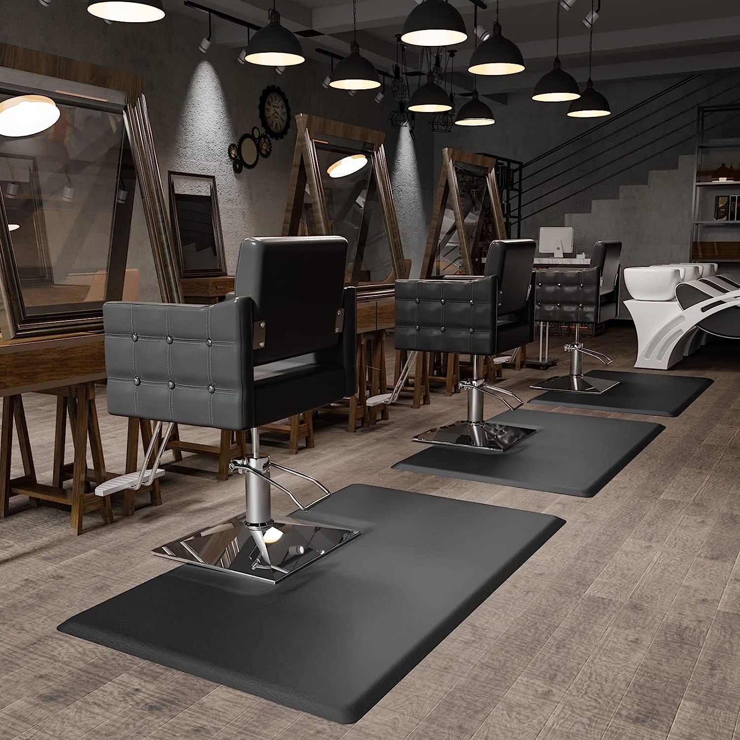 Realspace® Tough Rib Floor Mat, 3' x 5', Charcoal