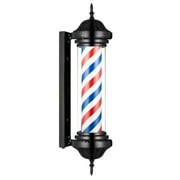 OmySalon 30 Barber Pole LED Light Rome Style,Hair Salon Barber Shop Open Sign,Rotating Red White Blue Strips,IP44 Waterproof Save Energy