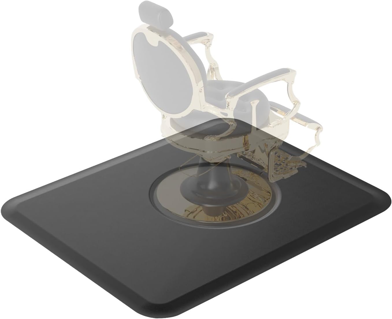 Ktaxon Black Semi Circle 5'x3' 1/2" Barber Salon Anti Fatigue Floor Mat