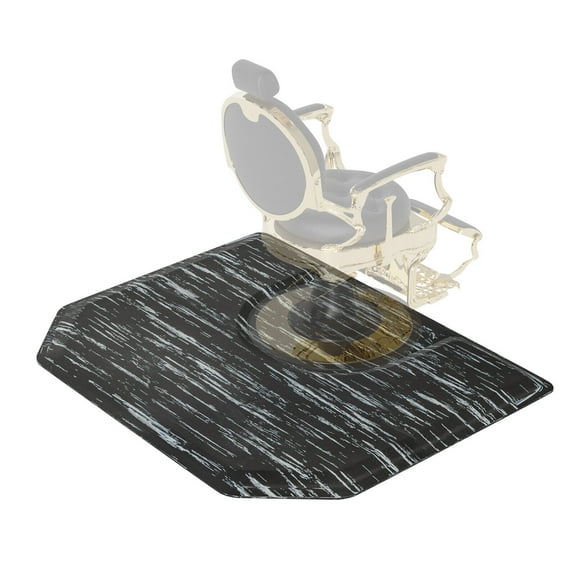 OmySalon 4'x5' Salon Mat for Hair Stylist Anti Fatigue Barber Floor Mats with Round Base, Comfort Salon Chair Mat for Hairdresser Standing