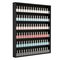 OmySalon 6 Layers Nail Polish Rack, Wall Mount Nail Polish Organizer w/Acrylic Baffle (White)