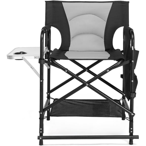 OmySalon Directors Camping Chair with Side Table Storage Bag, Foldable Camping Chair for Aritist & Client (22in)