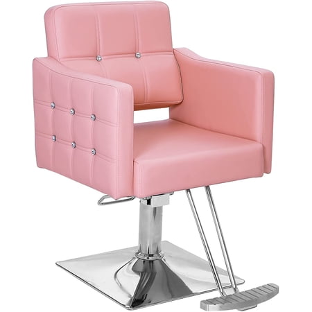 OmySalon Hair Salon Chair Hydraulic Barber Chair for Home Barbershop Pink, Braiding Chair for Hair Stylist Heavy Duty, Styling Hairdressing Beauty Spa Equipment