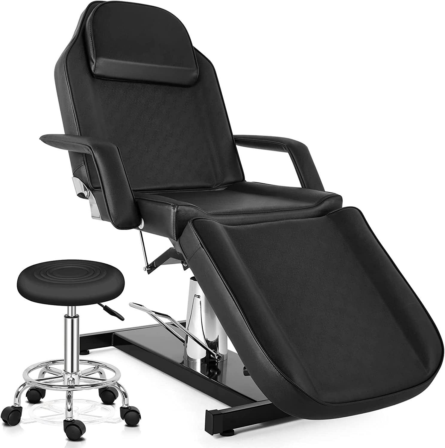 OmySalon Hydraulic Tattoo Chair Esthetician Bed w/ Stool, MultiPurpose
