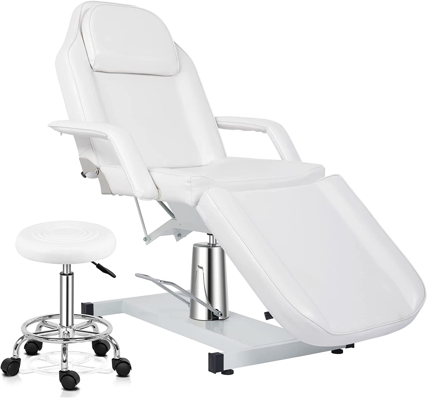 OmySalon Hydraulic Tattoo Chair Esthetician Bed w Stool Multi Purpose 3 Section Facial Table Adjustable Beauty Salon Spa Massage Equipment White 498389ec 36bd 4c4a b0f3 12e817c35b05.d1024054a63c8cf269488714d3c4cb58