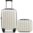 thumbnail image 1 of OmySalon Luggage Set 2 Pieces Airline Approved, 14'' Carry-On Suitcase & 20'' PC+ABS Hardshell Luggage w/ 360° Spinner Silent Wheels, TSA Lock, Expandable Lightweight Suitcase Set (White), 1 of 9