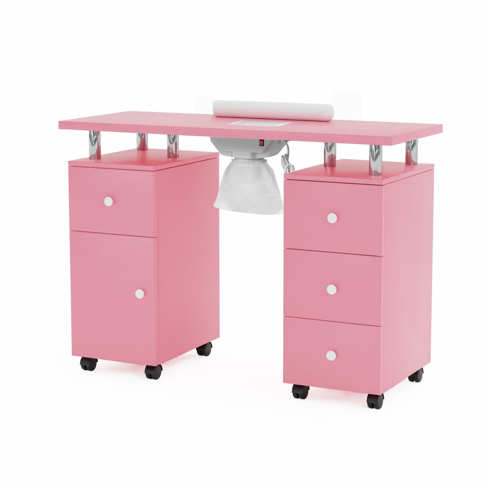 OmySalon Professional Portable Manicure Table with Storage, Electric