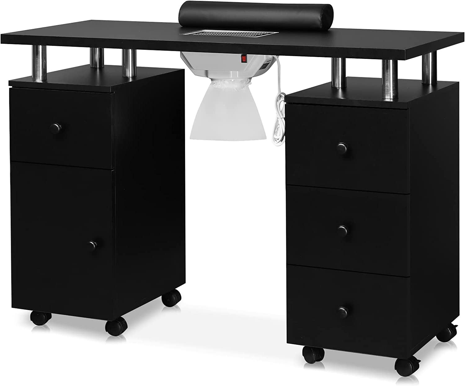 OmySalon Manicure Table Nail Desk for Nail Tech w/Electric Dust