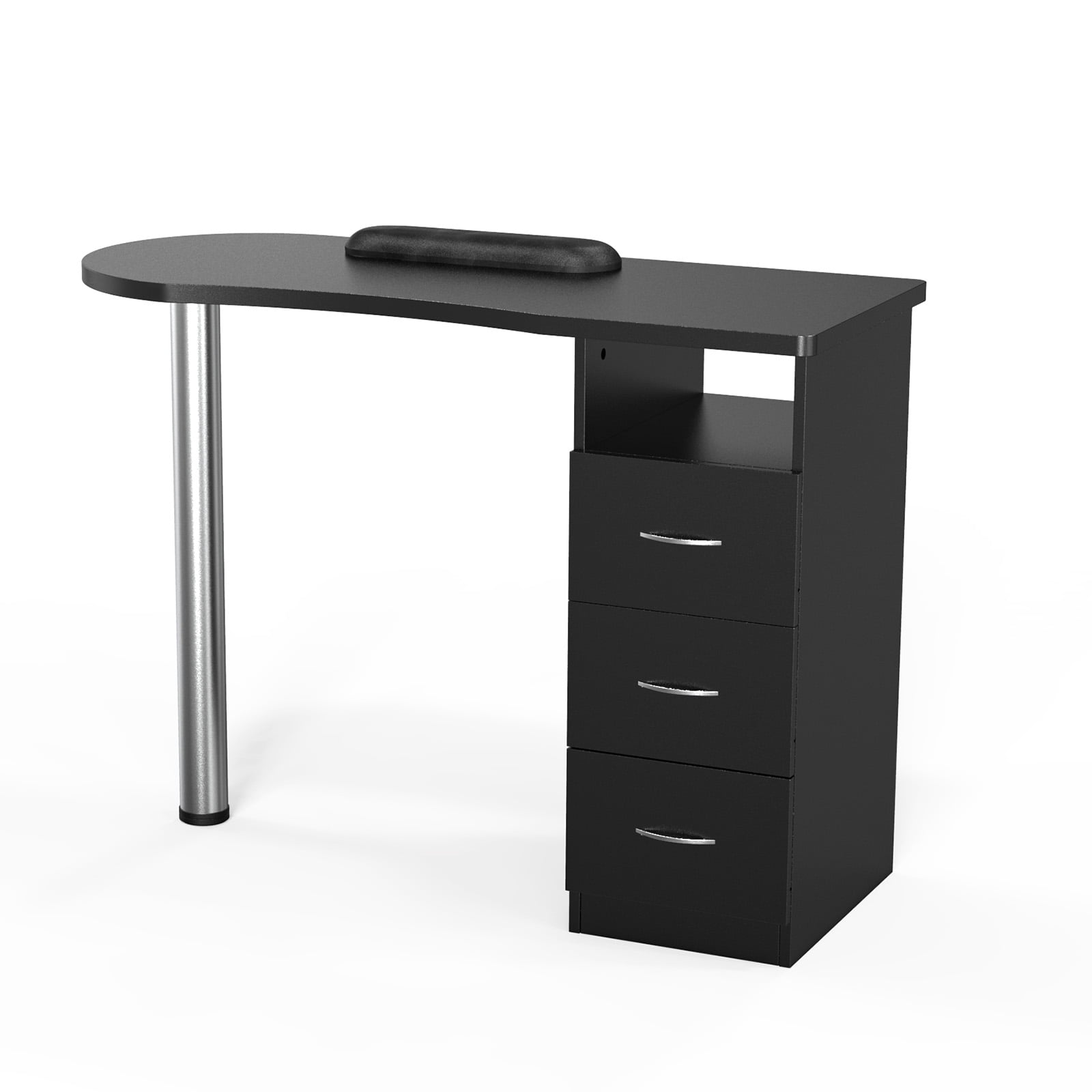 OmySalon Manicure Table Nail Desk W/ Drawers Beauty Spa Salon, Black
