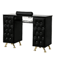thumbnail image 1 of OmySalon Nail Table with Built-in Dust Collector, Tufted Nail Tech Desk with Storage & Hand Rest, Acetone Resistant Beauty Station for Salon & Spa, 1 of 7