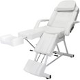 thumbnail image 1 of OmySalon Professional Massage Table,3-Section Adjustable 66in W/Steel Frame, Massage Lash Tattoo Chair&Bed W/2 Split Legs & 1 Tray for Spa Facial Waxing Physical Therapy(White), 1 of 7