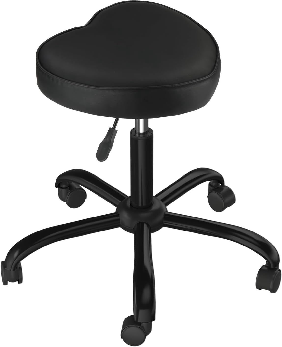 OmySalon Rolling Stool with Wheels, Hydraulic Massage Chair, Heart-Shaped Adjustable Salon Stool, Swivel Stools for Hair Stylist, Vanity SPA, Bar, Barber, Home Office, Tattoo, Hot Pink