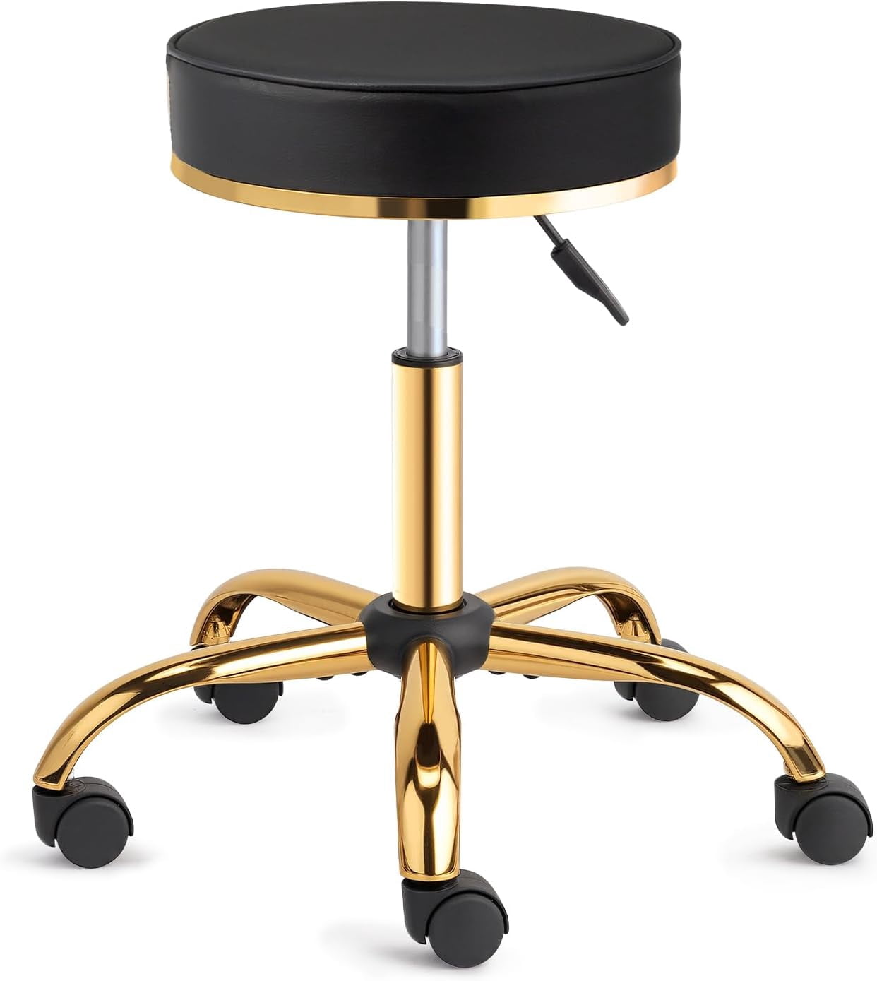 OmySalon Rolling Stool with Wheels, Hydraulic Massage Chair, Heart-Shaped Adjustable Salon Stool, Swivel Stools for Hair Stylist, Vanity SPA, Bar, Barber, Home Office, Tattoo, Hot Pink