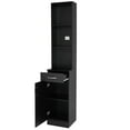 thumbnail image 1 of OmySalon Salon Hair Styling Station, Barber Storage Cabinet, Salon Equipement with 5 Compartments, 1 Drawer, 1 Door (Black), 1 of 8