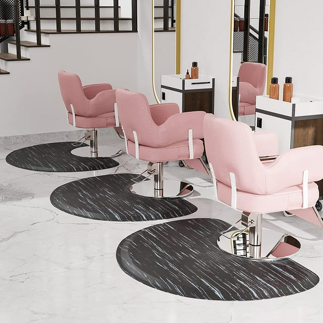 OmySalon 3’x4’ Anti Fatigue Salon Mat, Barber Chair Matt with Round