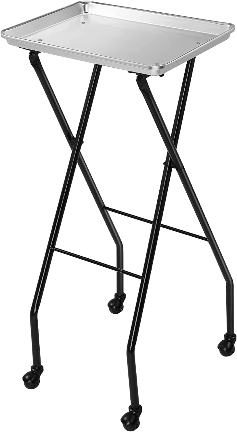 OmySalon Foldable Salon Trolley, Aluminium Rolling Tray, Mobile Hair ...