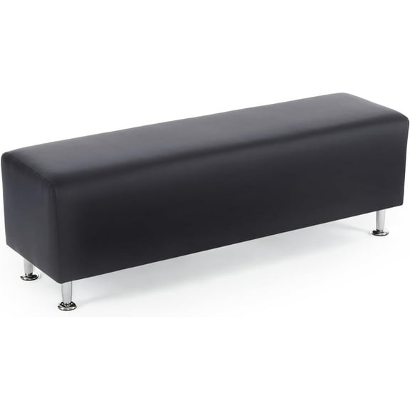 OmySalon Waiting Room Bench Seating Faux Leather, 53.9’’ Office Guest Chair Reception Chair, Lobby Furniture for Conference Room Beauty Salon Barbershop Small Space