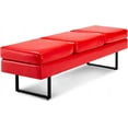 thumbnail image 1 of OmySalon PU Leather Waiting Room Bench, Black/Red/White, 1 of 7