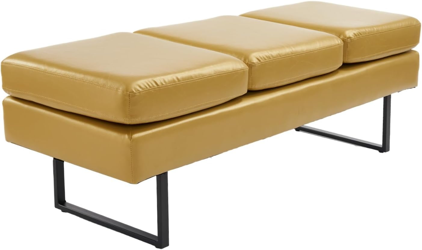 OmySalon Waiting Room Bench Seating, Salon Reception Chairs 3 Seats Upholstered, 59.5''Heavy