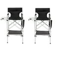 thumbnail image 1 of Omysalon 2 PCS 31" Tall Upgraded Director Makeup Artist Chair Bar Height, Aluminum Frame Supports 300 lbs, Folding Portable with Side Table Storage Bag Black,33.8" L x 19.2" W x 45.6" H, 1 of 9