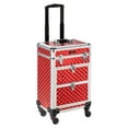 thumbnail image 1 of Omysalon Rolling Cosmetic Makeup Case Trolley for Professional with Drawers, Red, 1 of 6