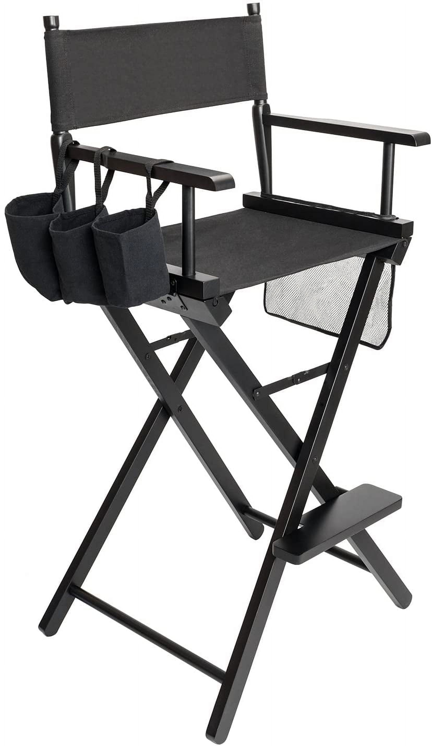 Omysalon Upgraded 31" Height Tall Director Chair Folding Artist Makeup with Replacement Cover