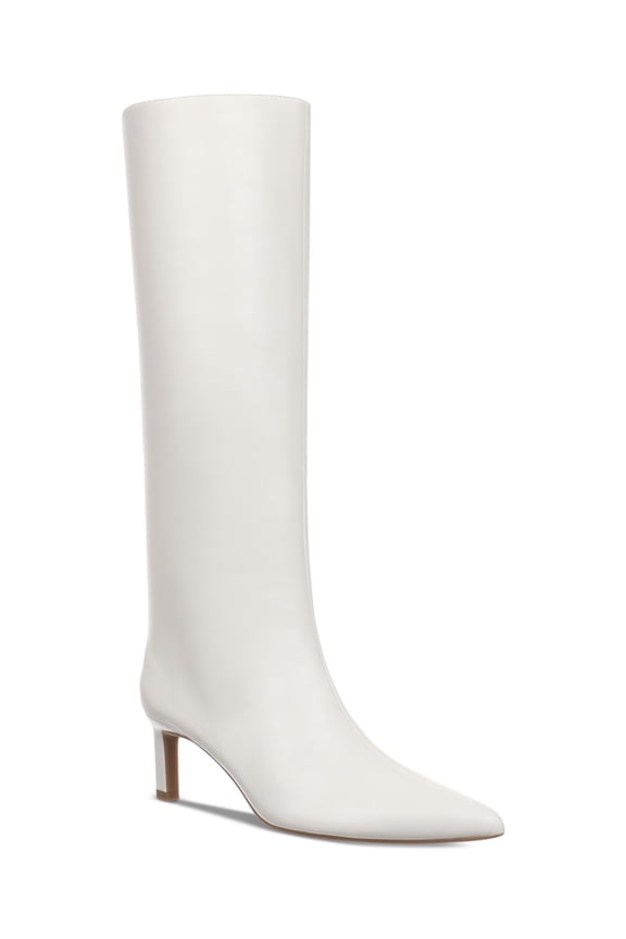 Rachelle Wide Calf Stovepipe Boots Bone Smooth 7.5M WC