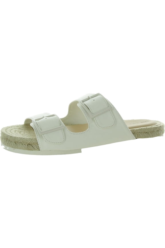 Womens Milaa Faux Leather Buckle Slide Sandals
