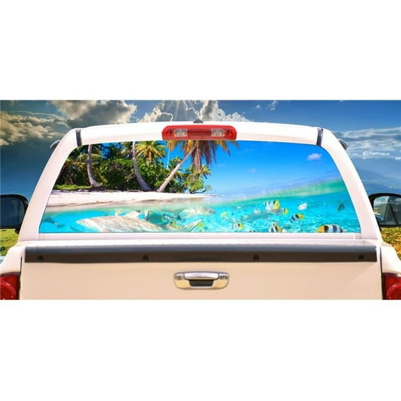On A Beach Rear Window Graphic Truck View Thru Vinyl Back Decal