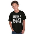 thumbnail image 1 of On A Boat Fishing Cruise Ship Angler Crewneck T Shirts Boy Girl Teen Brisco Brands L, 1 of 6